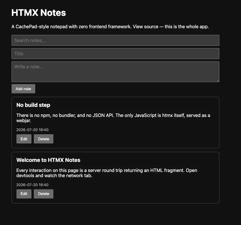 The htmx spring boot ui